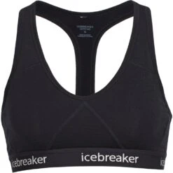 Icebreaker Sprite Racerback Sport-BH Dames - Zwart