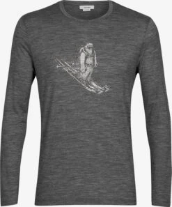 Icebreaker Functionele Shirts Functioneel Shirt Tech Lite II Skiing Yeti Heren Grijs Gemêleerd