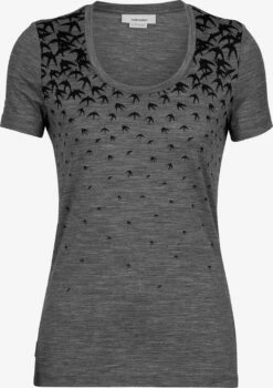 Icebreaker Shirts Functioneel Shirt Tech Lite II Scoop Migration Dames Grijs Gemêleerd