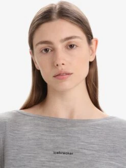 Icebreaker T-shirts Functioneel Shirt Dames Grijs -Icebreaker 635b1e0a3ab215b713eb3230cad6db95