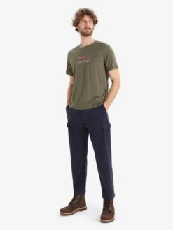 Icebreaker Sportshirts Functioneel Shirt M Tech Lite II SS Tee Mountain Geology Heren Groen -Icebreaker 7481fc4faef7a7e54b9abcc029000b4b