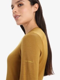 Icebreaker Longsleeves Functioneel Shirt Oasis Dames Lichtbruin -Icebreaker 752eba7e4a9f89324622781dca4235c2