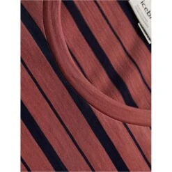 ICEBREAKER W WAVE SS TEE STRIPE GRAPE/MIDNIGHT NAVY/S 22 -Icebreaker 9 105980 w wave ss tee stripe grape midnight navy s ib0a56dj475 05