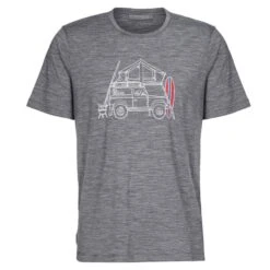 ICEBREAKER M TECH LITE II SS TEE SURFSPOT CAMPER GRITSTONE HTHR 22
