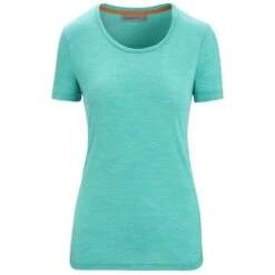 ICEBREAKER MERINO W SPHERE II SS SCOOP TEE FRESH HTHR 23