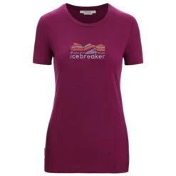 ICEBREAKER MERINO W TECH LITE II SS TEE MOUNTAIN GEOLOGY GO BERRY 23