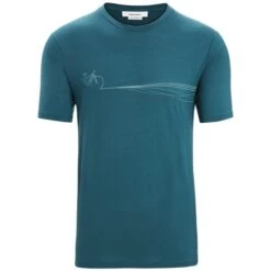 ICEBREAKER MERINO M TECH LITE II SS TEE CADENCE PATHS GREEN GLORY 23