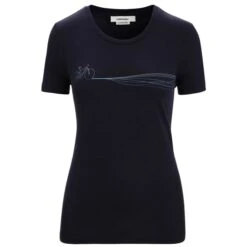 ICEBREAKER MERINO W TECH LITE II SS TEE CADENCE PATHS MIDNIGHT NAVY 23