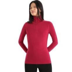 ICEBREAKER W 260 TECH LS HALF ZIP CHERRY 23