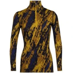 ICEBREAKER W 250 VERTEX LS HALF ZIP SEDIMENTARY SILENT GOLD/CLVE/MDNNVY 23