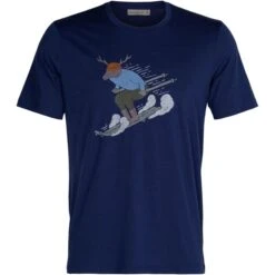 ICEBREAKER TECH LITE II SS TEE SKI RIDER ROYAL NAVY 22