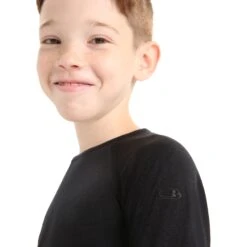 Icebreaker 200 Oasis Shirt Met Lange Mouwen Kinderen - Zwart -Icebreaker icebreaker k200 oasis kids black 6 1304123