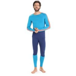 Icebreaker 125 ZoneKnit™ Crewe Shirt Met Lange Mouwen Heren - Geo Blue/Royal Navy -Icebreaker icebreaker mens 125 zoneknit long sleeve crewe geo blue royal navy 3 1458948