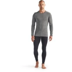 Icebreaker 200 Oasis Crewe Shirt Met Lange Mouwen Heren - Gritstone Hthr -Icebreaker icebreaker mens 200 oasis crewe long sleeve shirt gritstone hthr 5 1037990