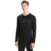 Icebreaker 200 Oasis Crewe Ski Stripes Shirt Met Lange Mouwen Heren - Zwart -Icebreaker icebreaker mens 200 oasis crewe ski stripes long sleeve shirt black 3 1382488