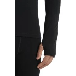 Icebreaker 300 MerinoFine™ Polar Half Zip Shirt Met Lange Mouwen Heren - Zwart -Icebreaker icebreaker mens 300 merinofine polar long sleeve half zip black 5 1536369