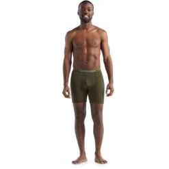 Icebreaker Anatomica Long Boxershort Heren - Loden -Icebreaker icebreaker mens anatomica long boxers loden 4 1143184