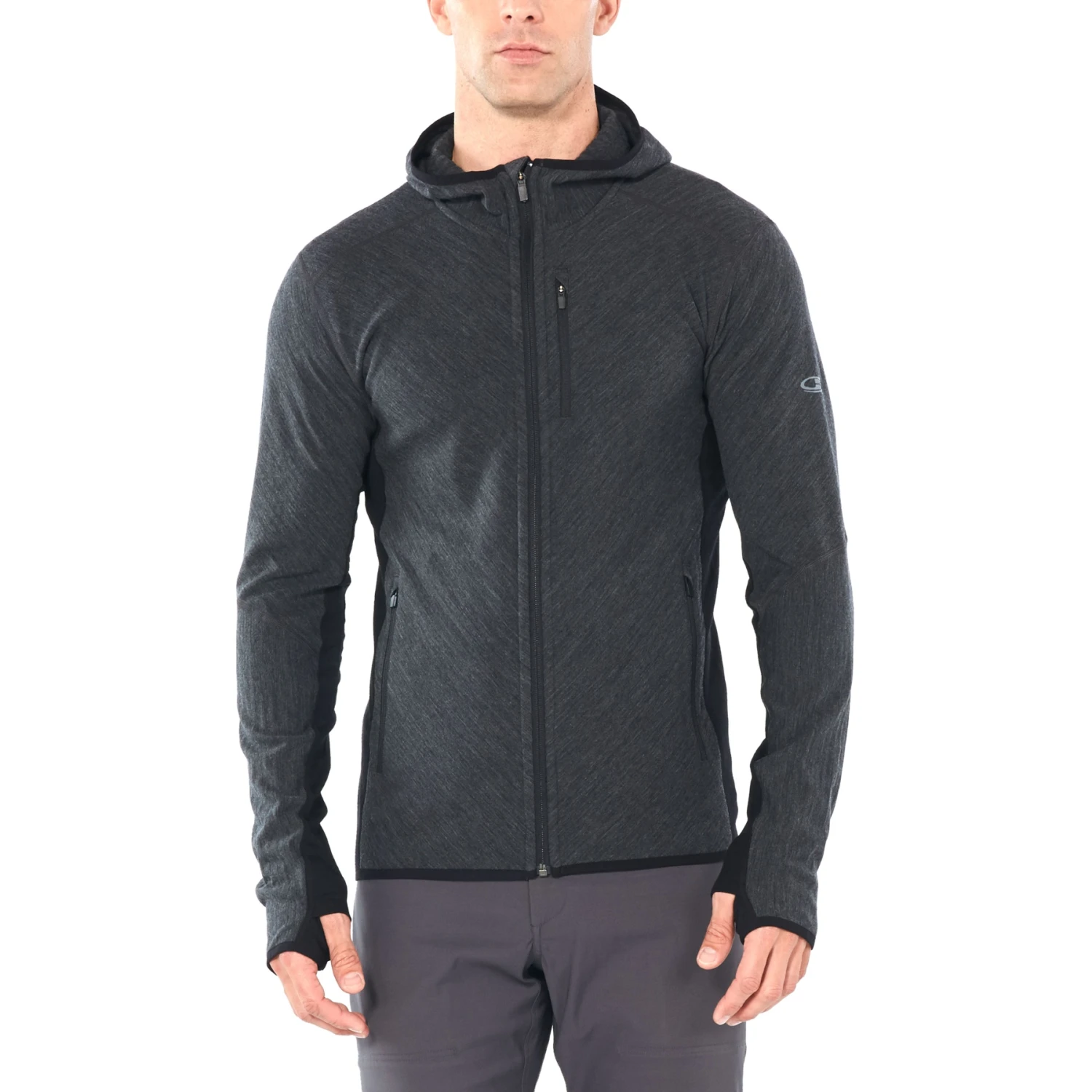 Icebreaker Descender Fleece Jas Met Capuchon Heren - Jet Hthr/Black 3 Icebreaker Descender Fleece Jas Met Capuchon Heren - Jet Hthr/Black