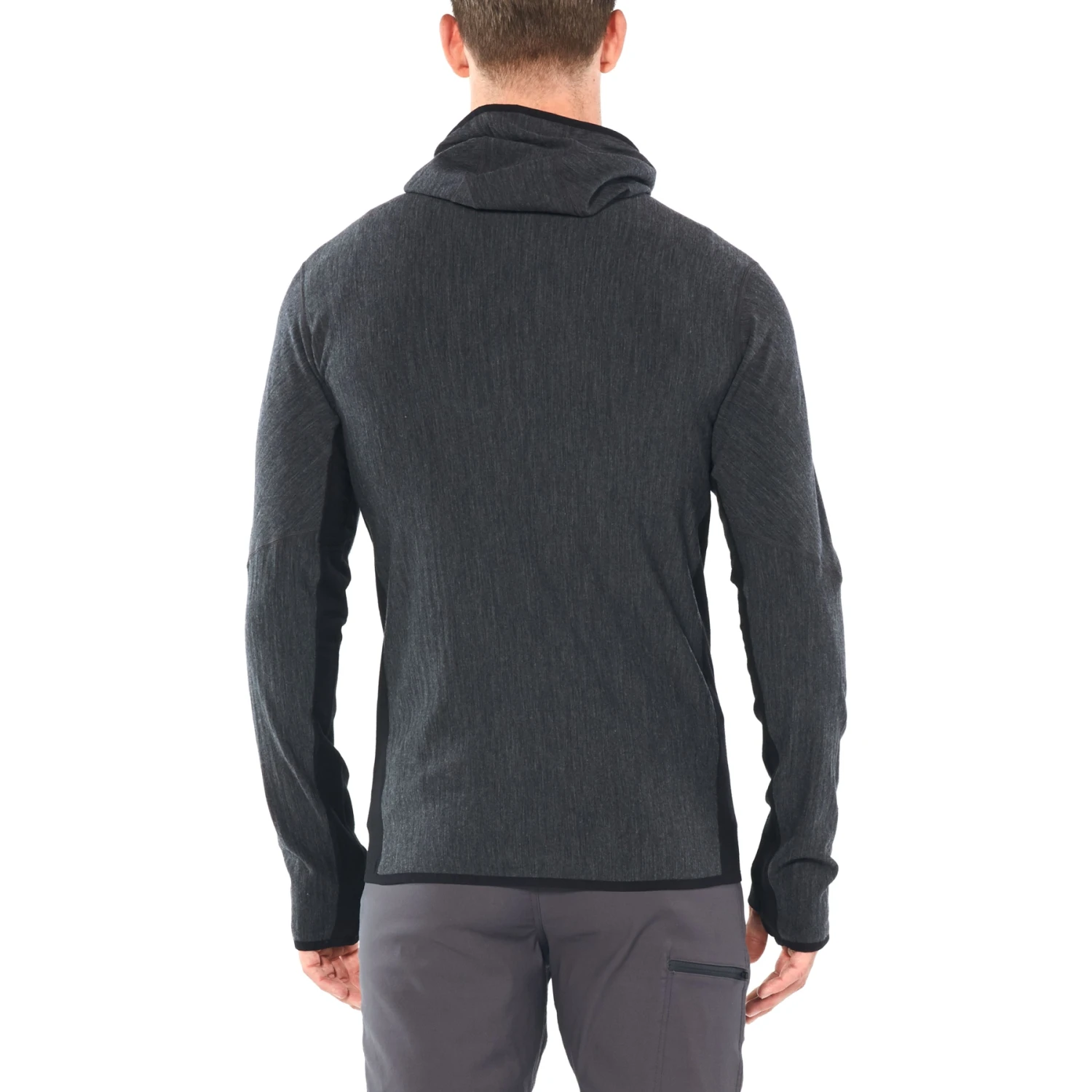 Icebreaker Descender Fleece Jas Met Capuchon Heren - Jet Hthr/Black 4 Icebreaker Descender Fleece Jas Met Capuchon Heren - Jet Hthr/Black - Afbeelding 2