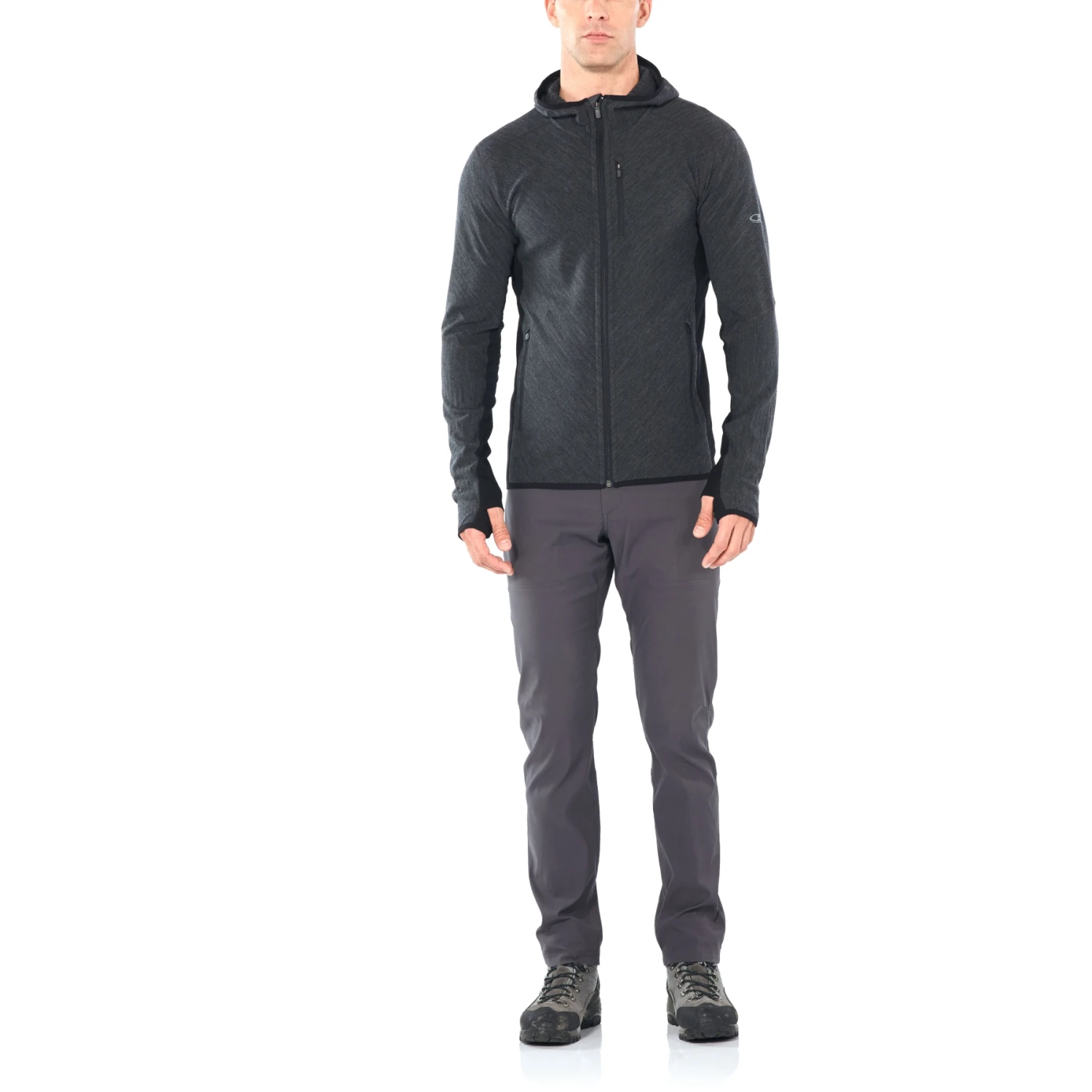 Icebreaker Descender Fleece Jas Met Capuchon Heren - Jet Hthr/Black 8 Icebreaker Descender Fleece Jas Met Capuchon Heren - Jet Hthr/Black - Afbeelding 6