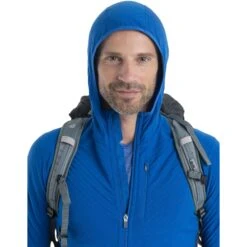 Icebreaker Descender Fleece Jas Met Capuchon Heren - Lazurite/Royal Navy -Icebreaker icebreaker mens descender zip hood long sleeve midlayer lazurite royal navy model 10 1498691