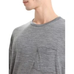 Icebreaker Granary Pocket T-Shirt Heren - Gritstone Hthr 14 Icebreaker Granary Pocket T-Shirt Heren - Gritstone Hthr -Icebreaker icebreaker mens granary short sleeve pocket tee gritstone hthr 6 1381276