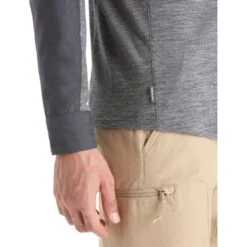 Icebreaker Hike Overhemd Met Lange Mouwen Heren - Monsoon/Gritstone Hthr -Icebreaker icebreaker mens hike long sleeve shirt monsoon gritstone hthr 8 1381669