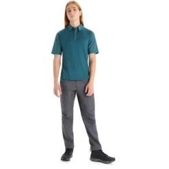 Icebreaker Hike Shirt Met Korte Mouwen Heren - Green Glory -Icebreaker icebreaker mens hike short sleeve top green glory 5 1382645