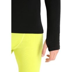 Icebreaker MerinoFine™ Colshirt Heren - Zwart -Icebreaker icebreaker mens merinofine long sleeve roll neck black 6 1263586