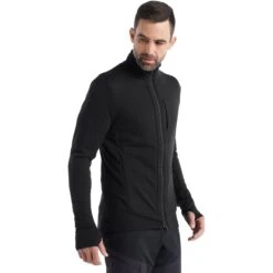 Icebreaker Quantum III Mid Layer Jas Heren - Zwart 19 Icebreaker Quantum III Mid Layer Jas Heren - Zwart -Icebreaker icebreaker mens quantum iii long sleeve zip midlayer black 5 1143867