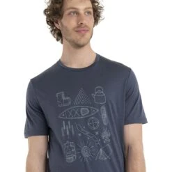 Icebreaker Tech Lite II Camp Essentials T-Shirt Heren - Graphite -Icebreaker icebreaker mens tech lite ii camp essentials short sleeve tee graphite model 4 1499061