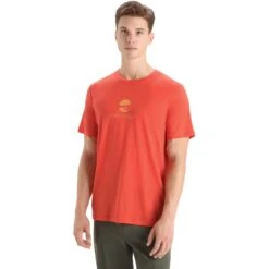 Icebreaker Tech Lite II IB Essential Logo T-Shirt Heren - Vibrant Earth