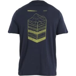 Icebreaker Tech Lite II Mountain Layers T-Shirt Heren - Midnight Navy -Icebreaker icebreaker mens tech lite ii mountain layers short sleeve tee midnight navy 2 1486624