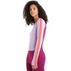 Icebreaker 125 ZoneKnit™ Crewe Shirt Met Lange Mouwen Dames - Purple Gaze/Go Berry -Icebreaker icebreaker womens 125 zoneknit long sleeve crewe purple gaze go berry 9 1385376