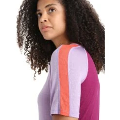Icebreaker 125 ZoneKnit™ Crewe T-Shirt Dames - Purple Gaze/Go Berry -Icebreaker icebreaker womens 125 zoneknit short sleeve crewe purple gaze go berry 8 1385409