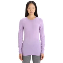 Icebreaker 200 Oasis Crewe Shirt Met Lange Mouwen Dames - Purple Gaze