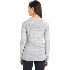 Icebreaker 200 Oasis Crewe Ski Tracks Shirt Met Lange Mouwen Dames - Snow/Midnight Navy/AOP -Icebreaker icebreaker womens 200 oasis crewe ski tracks long sleeve shirt snow midnight navy aop 3 1272008