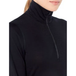 Icebreaker 200 Oasis Half Zip Shirt Met Lange Mouwen Dames - Zwart -Icebreaker icebreaker womens 200 oasis halfzip ls black 5 840044