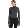 Icebreaker 200 ZoneKnit™ Half Zip Shirt Met Lange Mouwen Dames - Jet HTHR/Zwart/Metro HTHR 1 Icebreaker 200 ZoneKnit™ Half Zip Shirt Met Lange Mouwen Dames - Jet HTHR/Zwart/Metro HTHR -Icebreaker icebreaker womens 200 zoneknit long sleeve half zip jet hthr black metro hthr 1 1555072