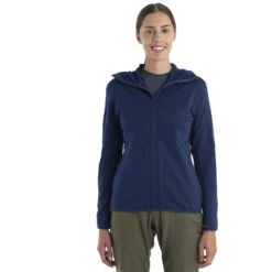 Icebreaker 560 Realfleece™ Elemental II Fleece Jas Met Capuchon Dames - Royal Navy