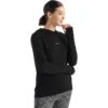 Icebreaker Cool-Lite™ Hoodie Dames - Zwart -Icebreaker icebreaker womens cool lite long sleeve hoodie black 2 1269756