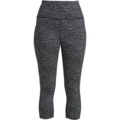 Icebreaker Fastray Topo Lines High Rise 3/4 Tight Dames - Zwart/Snow/AOP -Icebreaker icebreaker womens fastray topo lines high rise 3 4 tights black snow aop 1 1488213