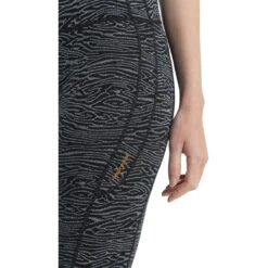 Icebreaker Fastray Topo Lines High Rise 3/4 Tight Dames - Zwart/Snow/AOP -Icebreaker icebreaker womens fastray topo lines high rise 3 4 tights black snow aop model 4 1498700