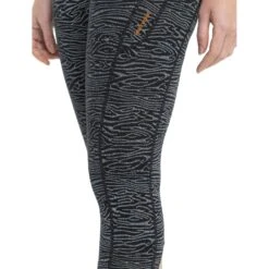 Icebreaker Fastray Topo Lines High Rise 3/4 Tight Dames - Zwart/Snow/AOP -Icebreaker icebreaker womens fastray topo lines high rise 3 4 tights black snow aop model 5 1498701