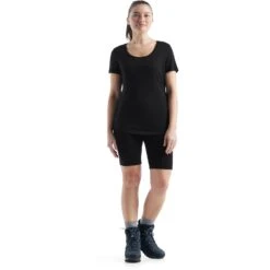 Icebreaker Sphere II Scoop T-Shirt Dames - Zwart -Icebreaker icebreaker womens sphere ii short sleeve scoop tee black 5 1148120