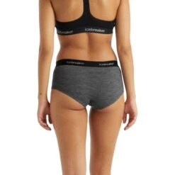 Icebreaker Sprite Hot Pants Slip Dames - Gritstone HTHR 013 -Icebreaker icebreaker womens sprite hot pants gritstone hthr 013 2 1458398