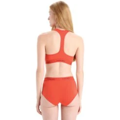 Icebreaker Sprite Racerback Sport-BH Dames - Vibrant Earth -Icebreaker icebreaker womens sprite racerback bra vibrant earth 4 1382204