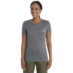 Icebreaker Tech Lite II Aotearoa T-Shirt Dames - Gritstone HTHR