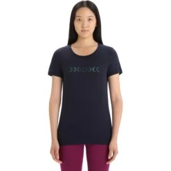 Icebreaker Tech Lite II Moon Phase T-Shirt Dames - Midnight Navy