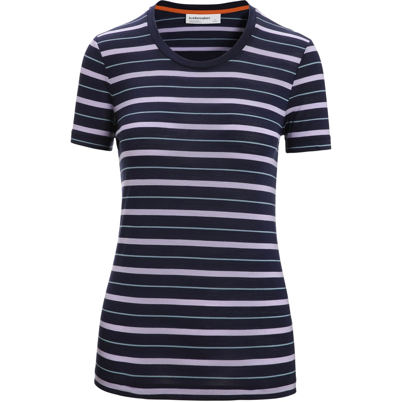Icebreaker Wave T-Shirt Dames - Midnight Navy/Purple Gaze/Stripe 5 Icebreaker Wave T-Shirt Dames - Midnight Navy/Purple Gaze/Stripe - Afbeelding 3